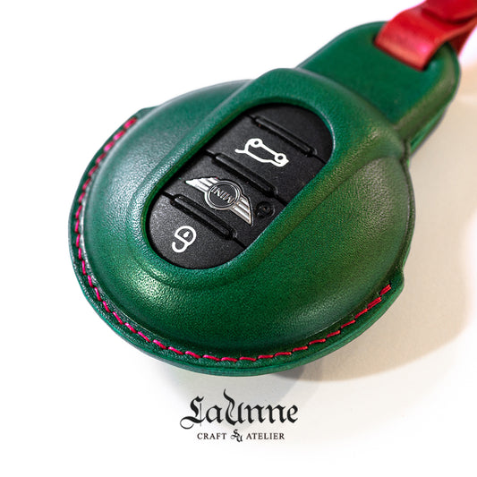 Mini Cooper Leather Smart Key Case Countryman Clubman Key Ring Holder