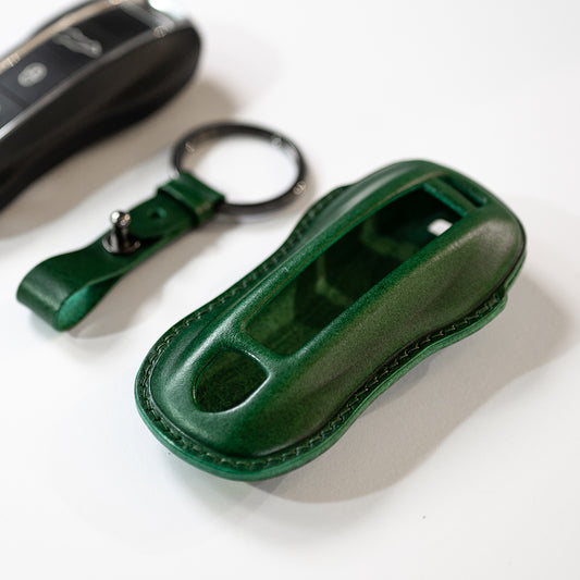 Porsche Leather Key Case Cayenne 911 Panamera Taycan Smart Key