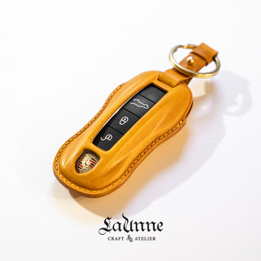 Porsche Leather Key Case Cayenne 911 Panamera Taycan Smart Key